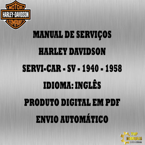 Manual De Serviços - Harley Davidson - SERVI-CAR - SV - 1940 - 1958