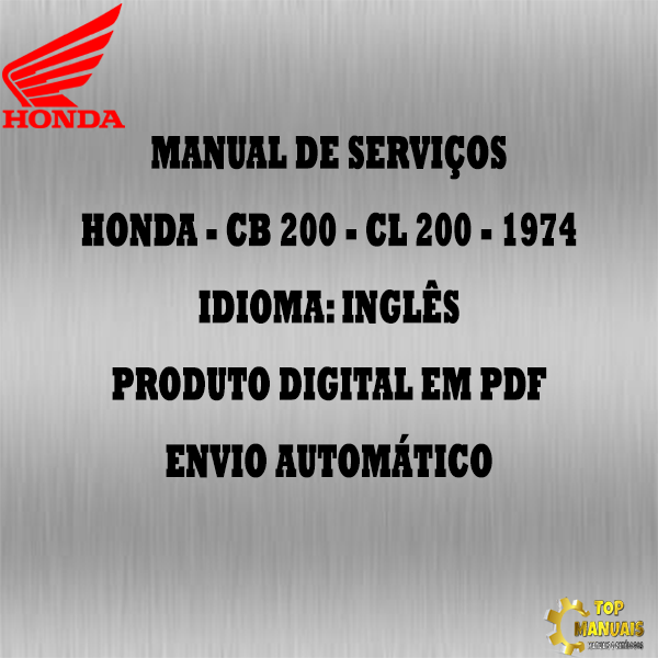 Manual De Serviços - Honda - CB 200 - CL 200 - 1974