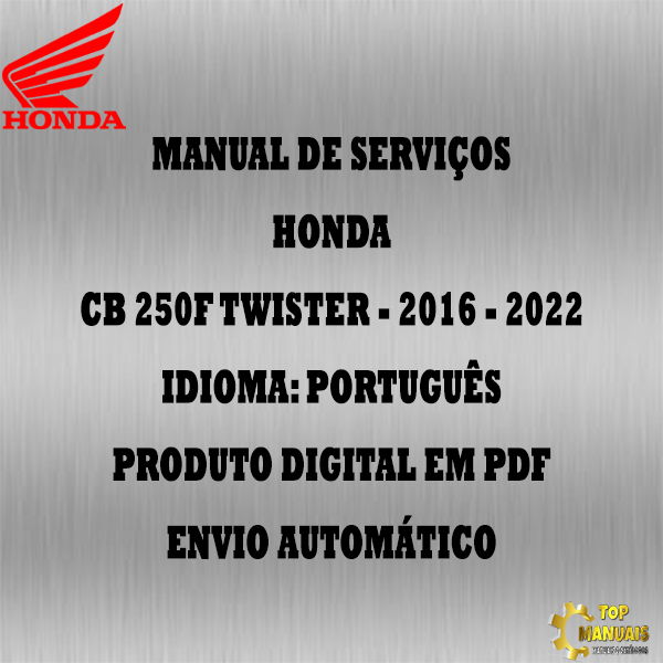 Manual De Serviços - Honda - CB 250F TWISTER - 2016 - 2022