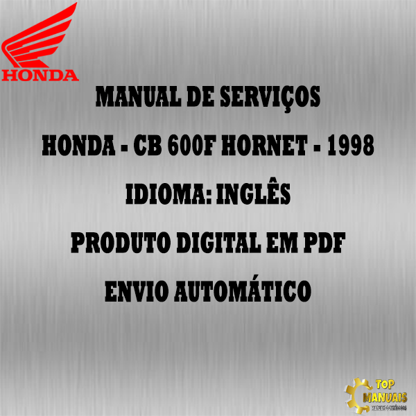 Manual De Serviços - Honda - CB 600F Hornet - 1998