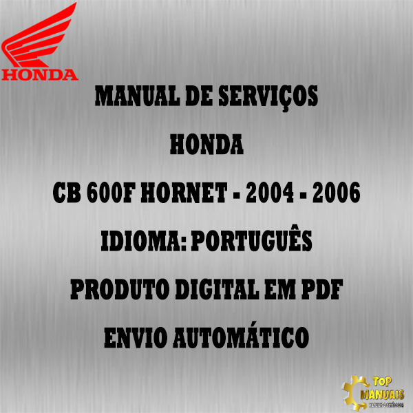 Manual De Serviços - Honda - CB 600F Hornet - 2004 - 2006