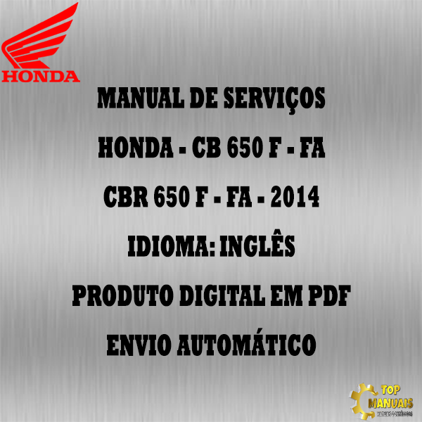 Manual De Serviços - Honda - CB 650 F - FA - CBR 650 F - FA - 2014