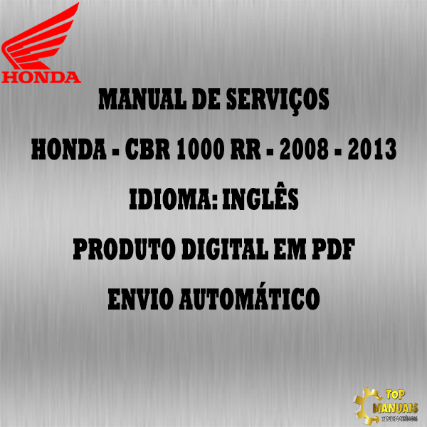 Manual De Serviços - Honda - CBR 1000 RR - 2008 - 2013