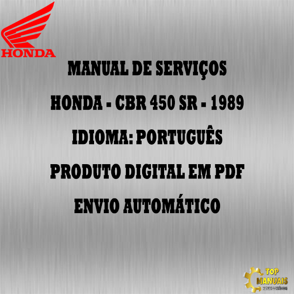 Manual De Serviços - Honda - CBR 450 SR - 1989