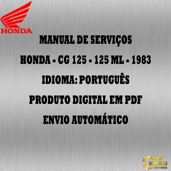 Manual De Serviços - Honda - CG 125 - 125 ML - 1983