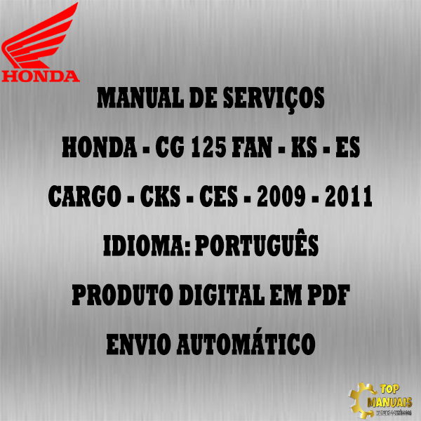 Manual De Serviços - Honda - CG 125 Fan - KS - ES - Cargo - CKS - CES - 2009 - 2011