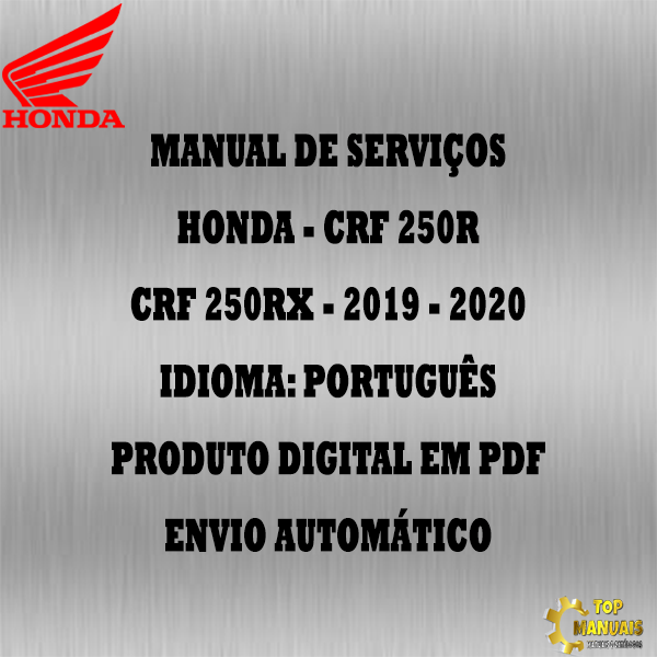 Manual De Serviços - Honda - CRF 250R - CRF 250RX - 2019 - 2020