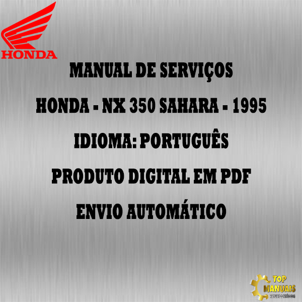 Manual De Serviços - Honda - NX 350 Sahara - 1995