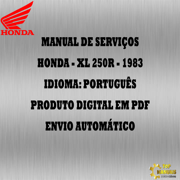 Manual De Serviços - Honda - XL 250R - 1983