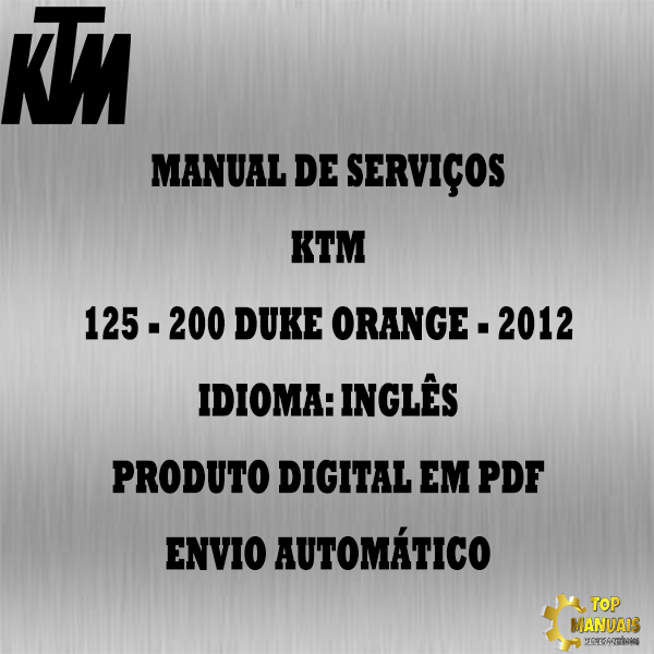 Manual De Serviços - Ktm - 125 - 200 Duke Orange - 2012