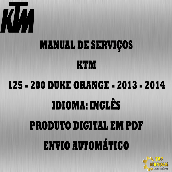 Manual De Serviços - Ktm - 125 - 200 Duke Orange - 2013 - 2014