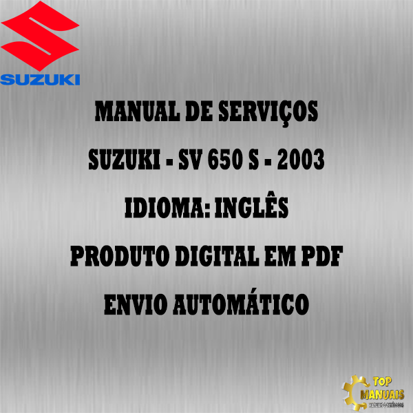 Manual De Serviços - Suzuki - SV 650 S - 2003