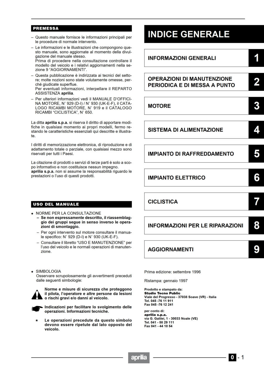 Manual De Serviços - Aprilia - Leonardo 125 - 1997