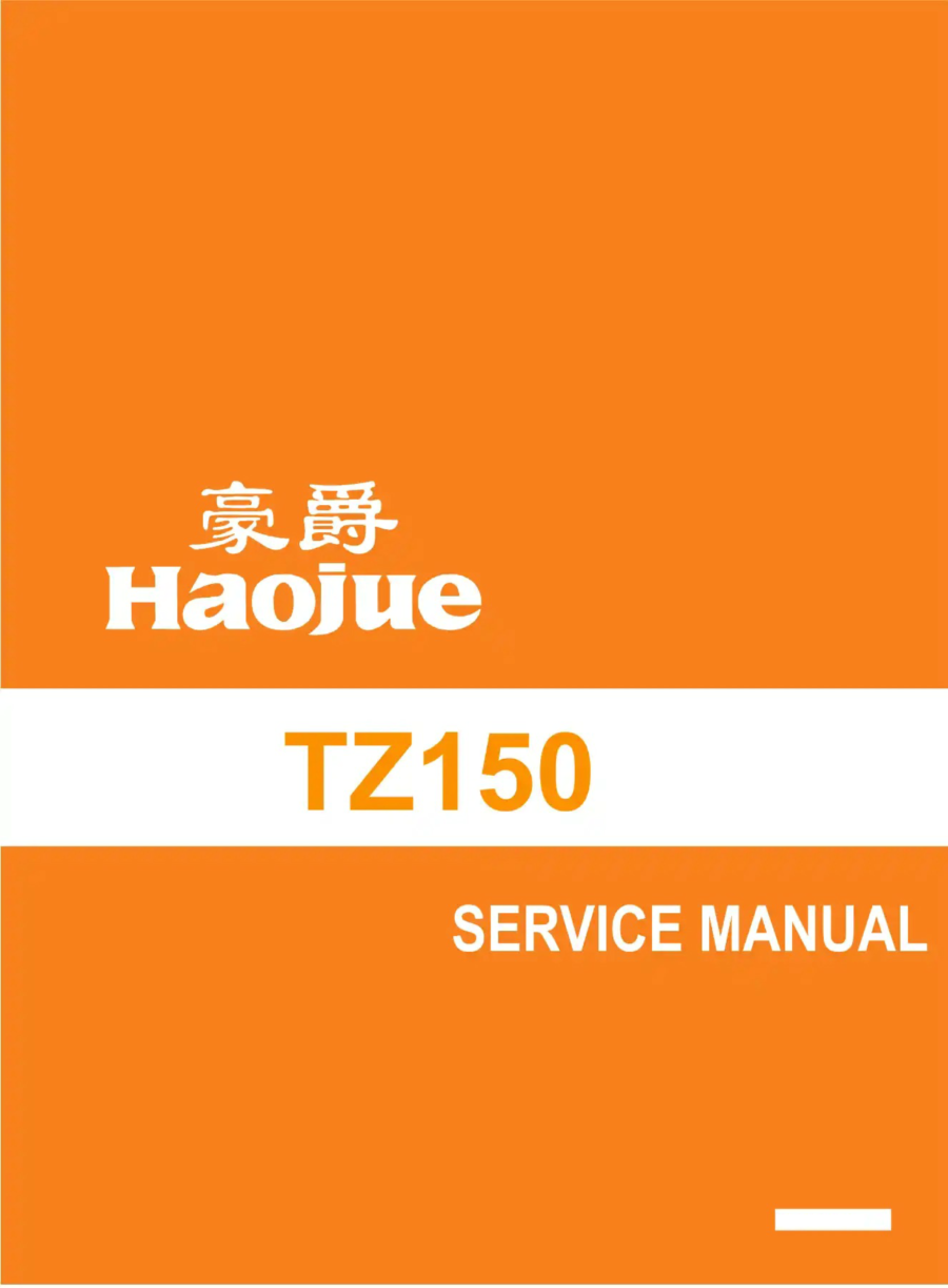 Manual De Serviços - Haojue - TZ 150 - 2017