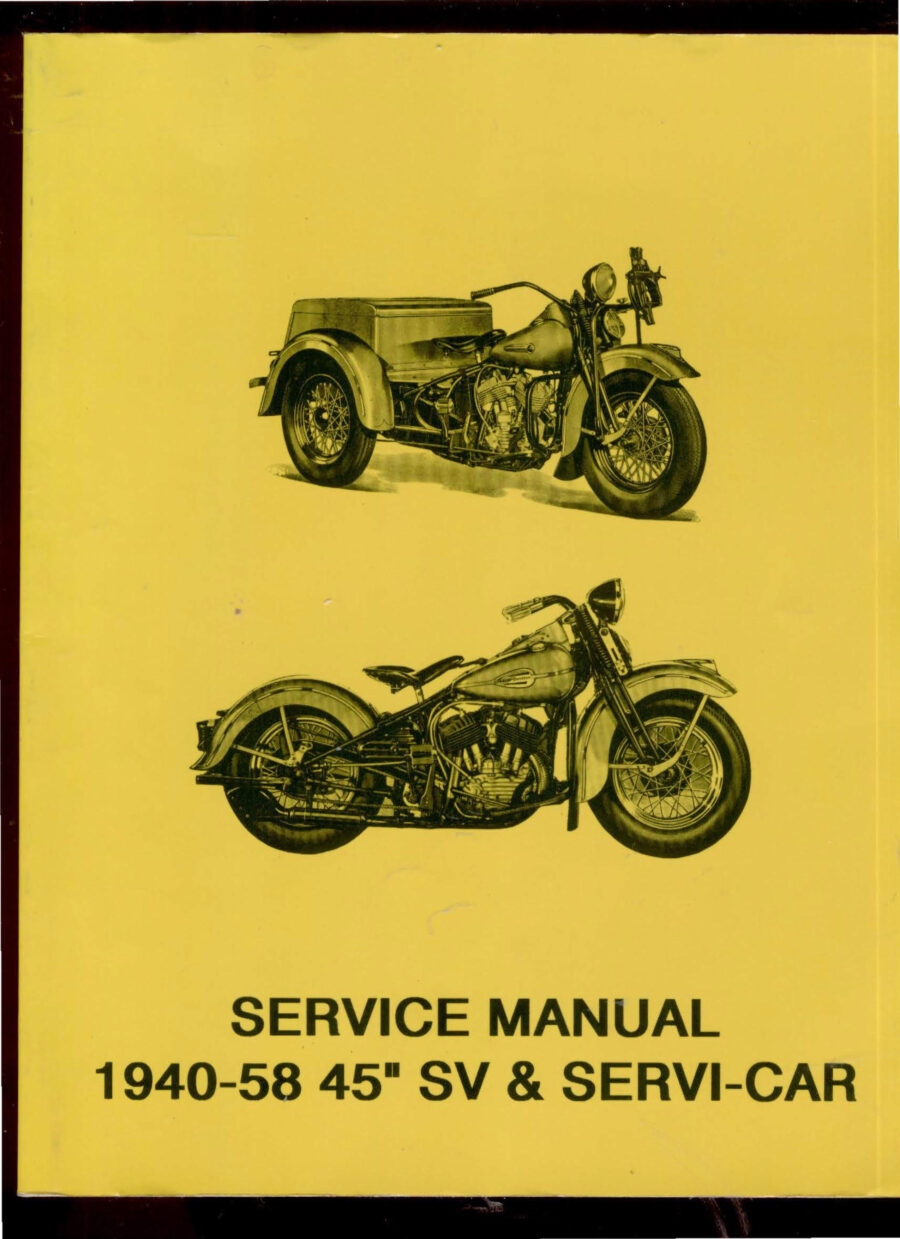 Manual De Serviços - Harley Davidson - SERVI-CAR - SV - 1940 - 1958