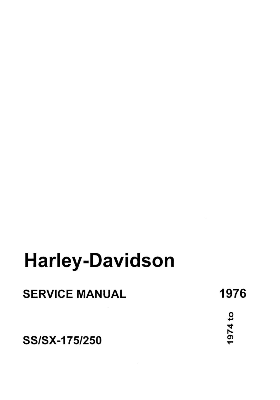 Manual De Serviços - Harley Davidson - SS - SX - 175 - 250 - 1974 - 1976