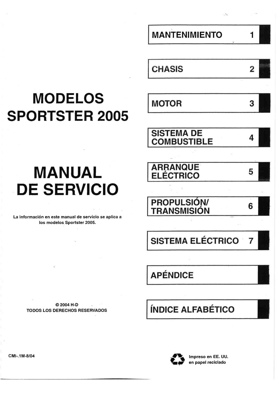 Manual De Serviços - Harley Davidson - Sportster Models - 2005