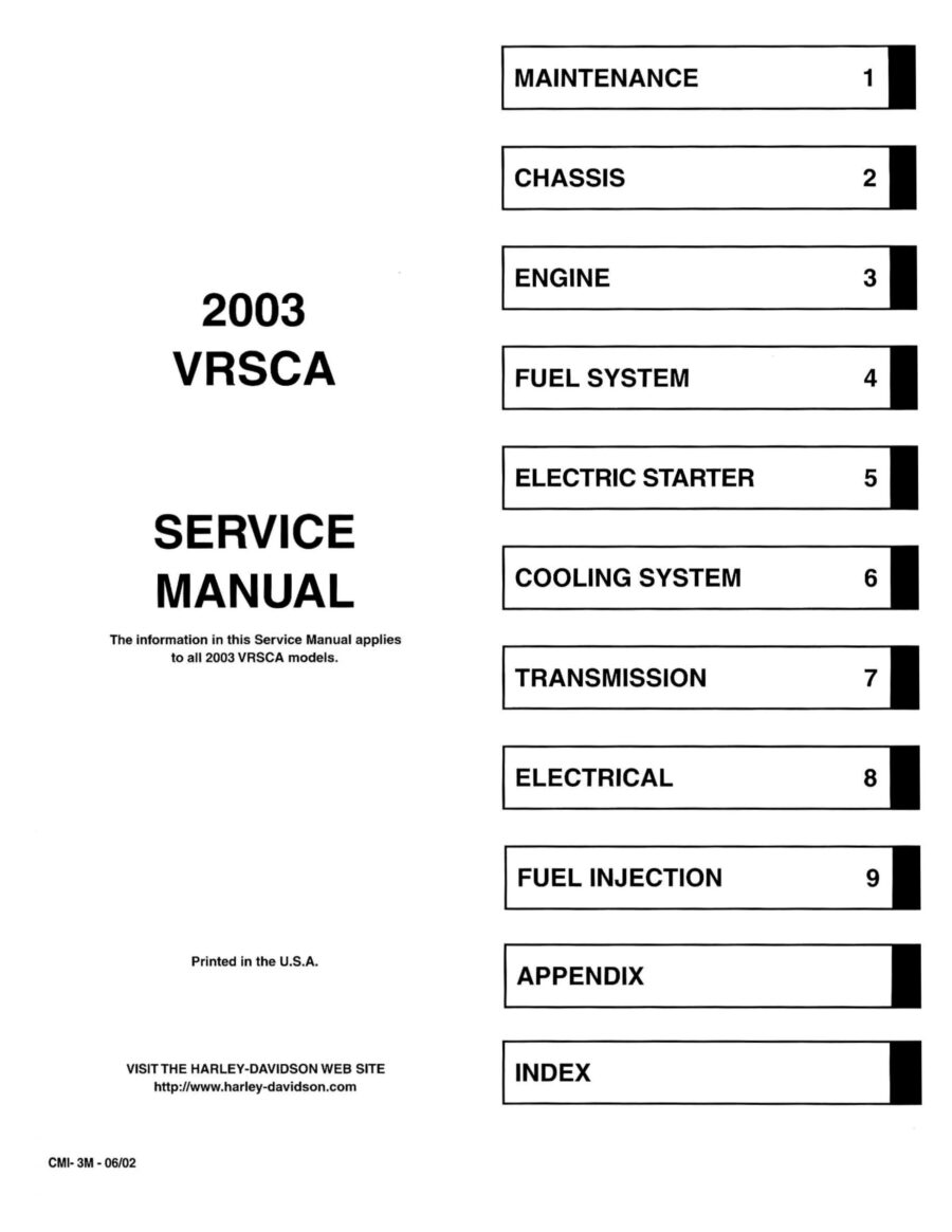 Manual De Serviços - Harley Davidson - VRSCA - 2003