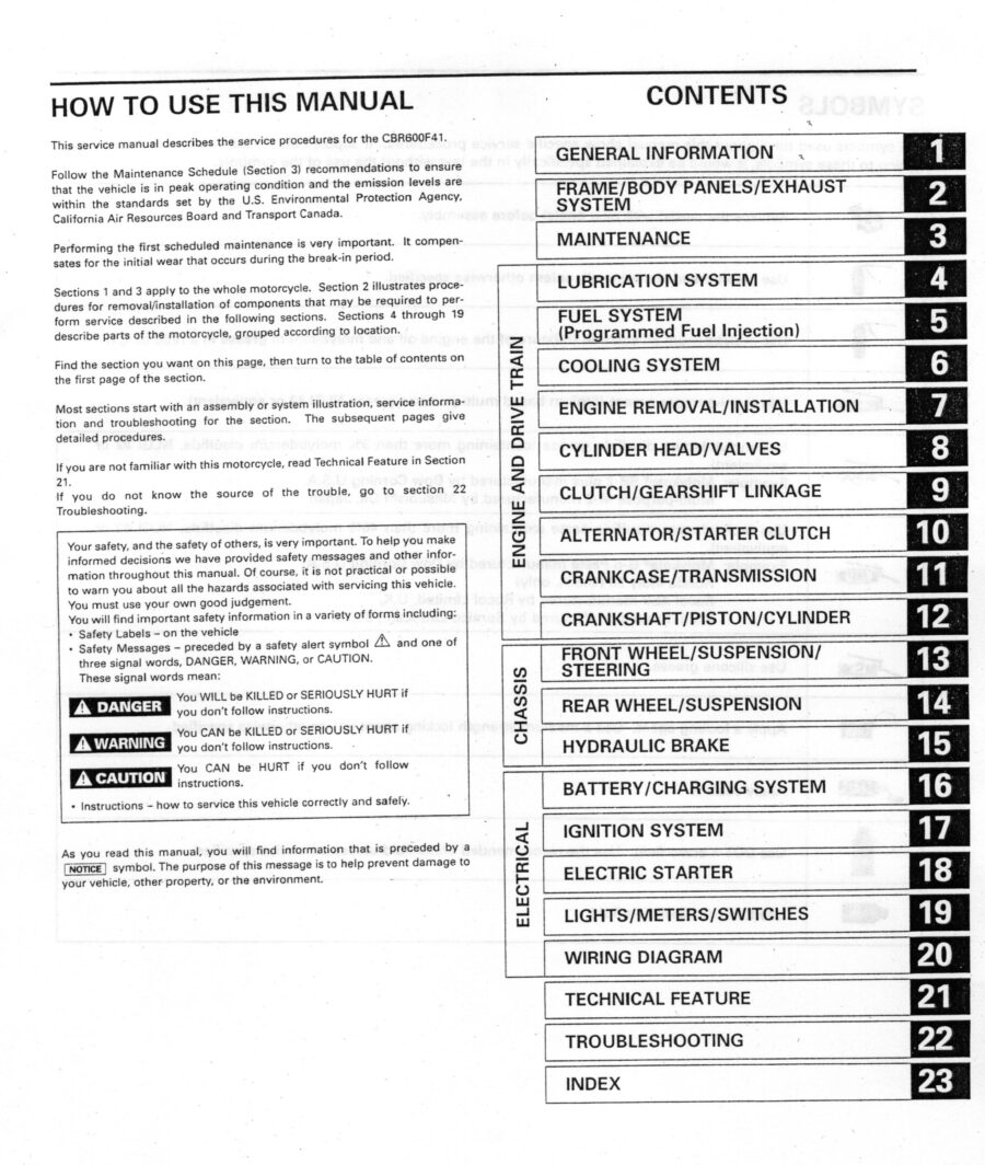 Manual De Serviços - Honda - CBR 600F - 2001 - 2003