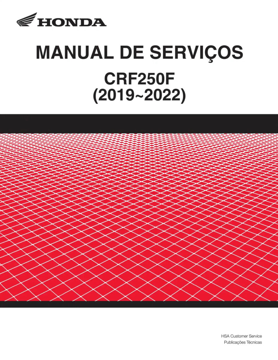 Manual De Serviços - Honda - CRF 250 F - 2019 - 2022