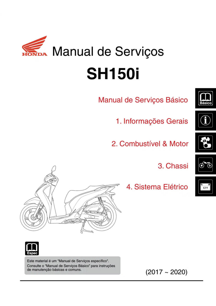 Manual De Serviços - Honda - SH 150i - 2017 - 2020