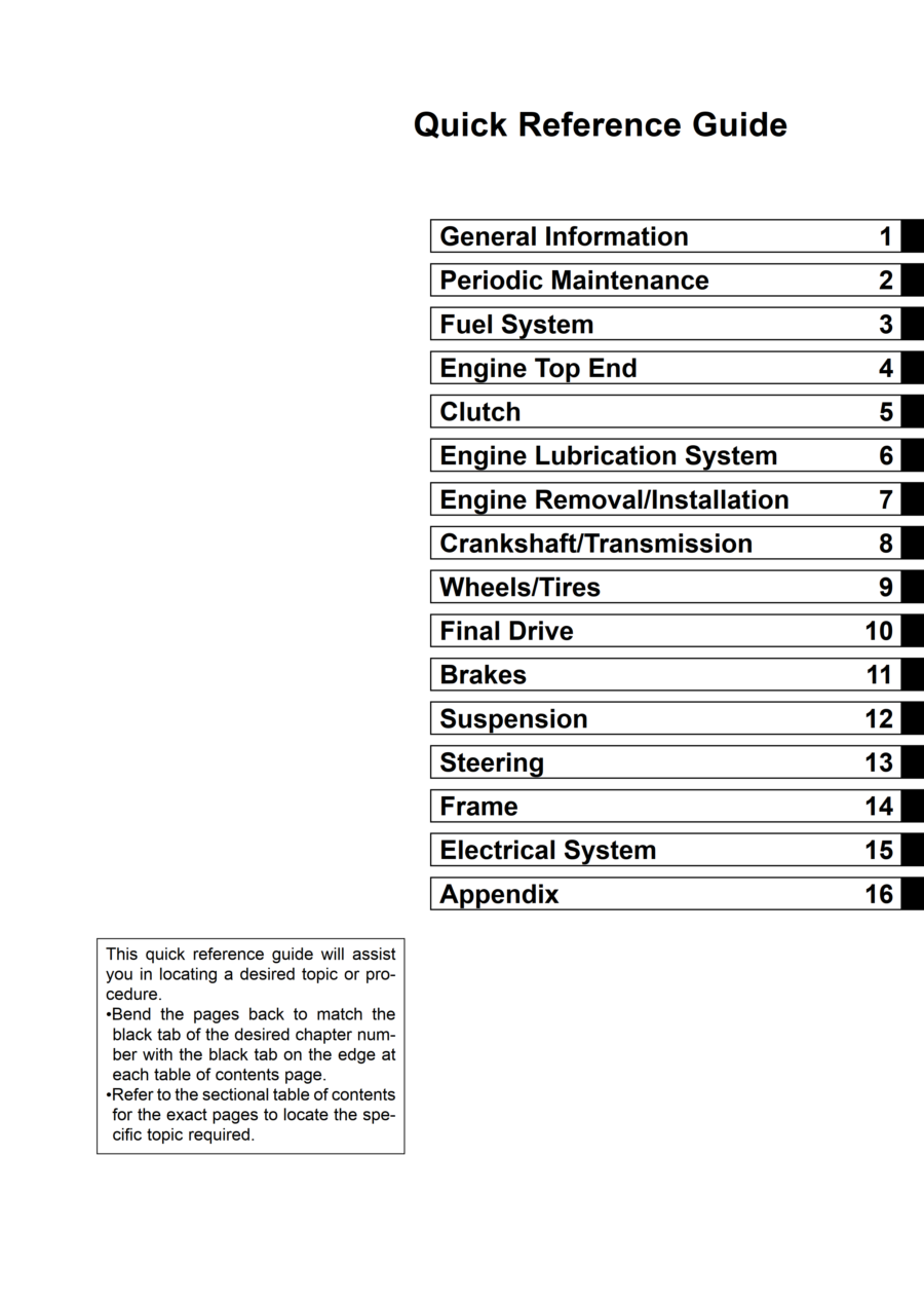 Manual De Serviços - Kawasaki - ELIMINATOR 125 - 1998 - 2007