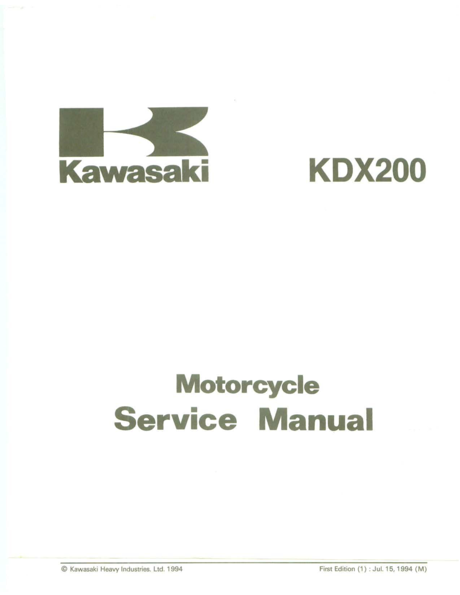 Manual De Serviços - Kawasaki - KDX 200 - KDX 220 - 1995 - 2006