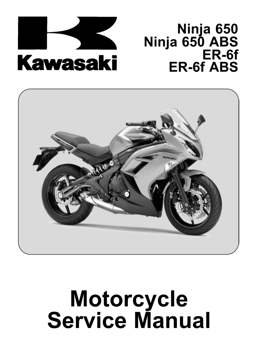 Manual De Serviços - Kawasaki - Ninja 650R - Ninja 650R ABS - ER-6f - ER-6f ABS - 2012