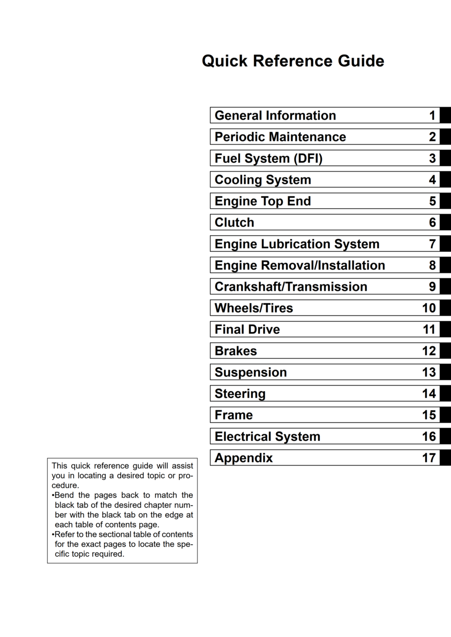 Manual De Serviços - Kawasaki - Ninja ZX-14R - Ninja ZX-14R ABS - ZZR 1400 ABS - 2012