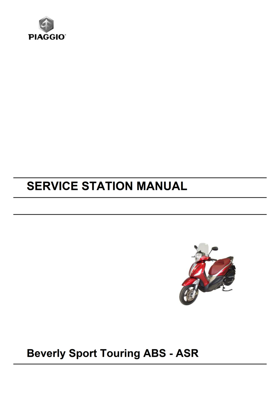 Manual De Serviços - Piaggio - Beverly Sport Touring ABS - ASR - 2012