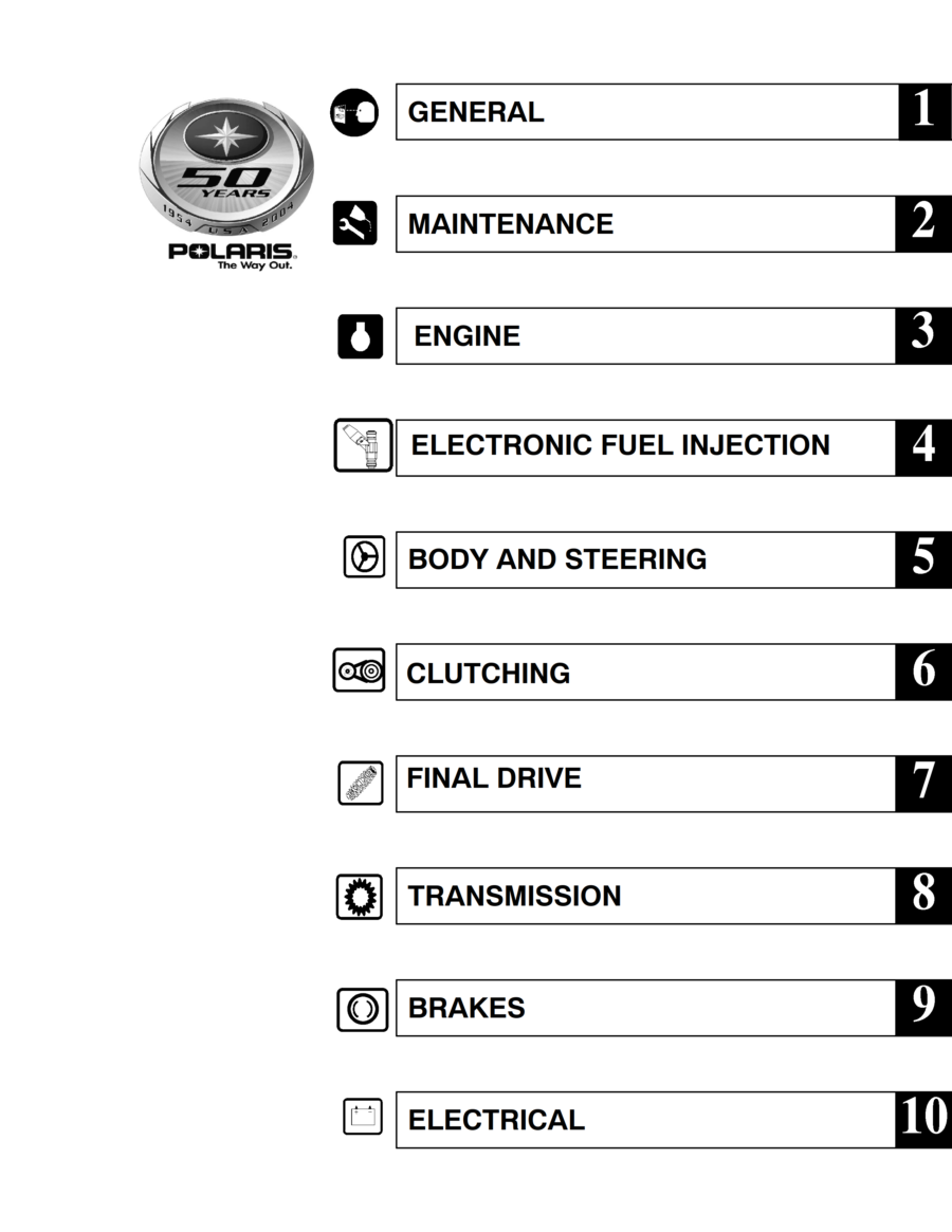 Manual De Serviços - Polaris - Sportsman 700 Efi - Sportsman 800 Efi - 2005