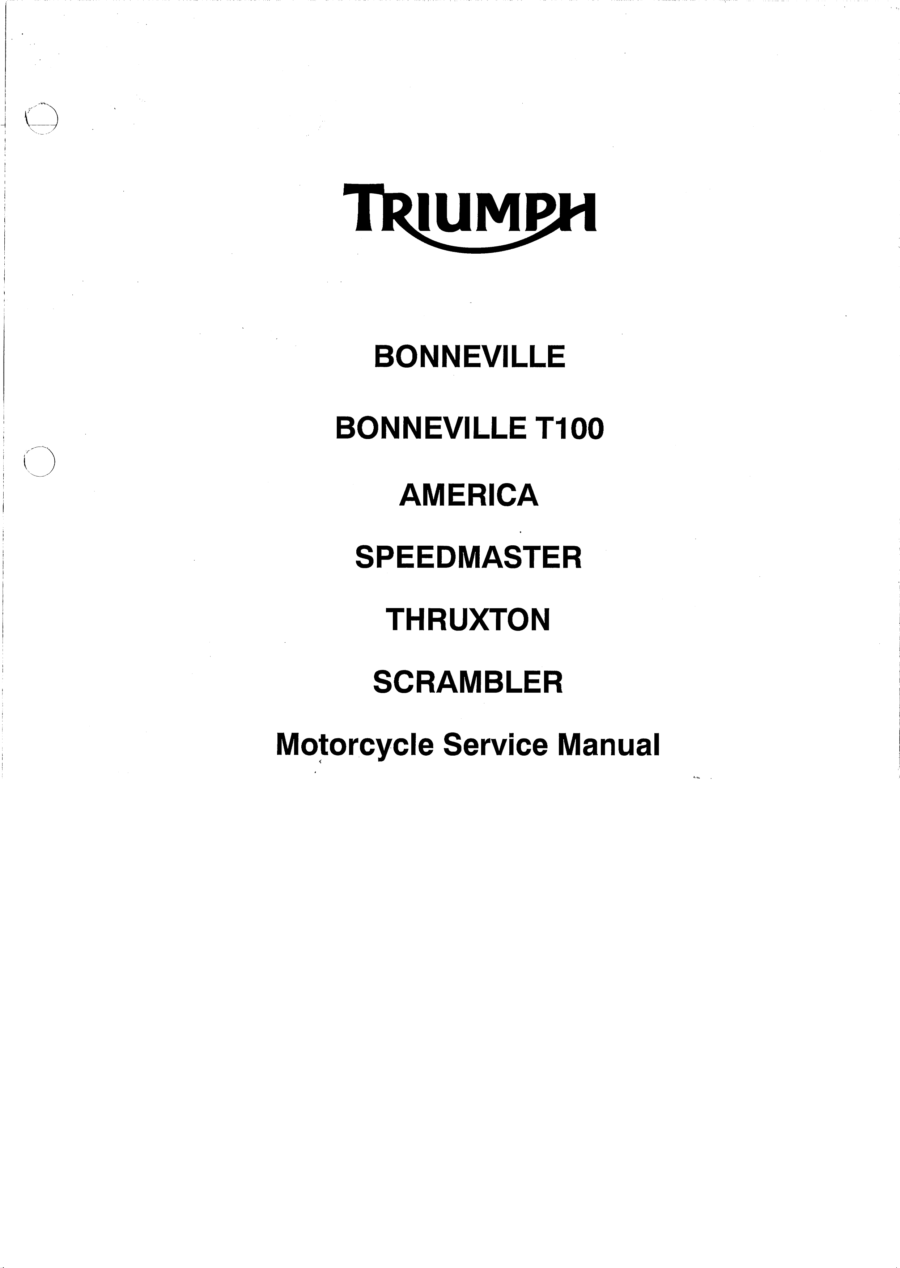 Manual De Serviços - Triumph - America - Bonneville - SpeedMaster - Thruxton - Scrambler - 2006