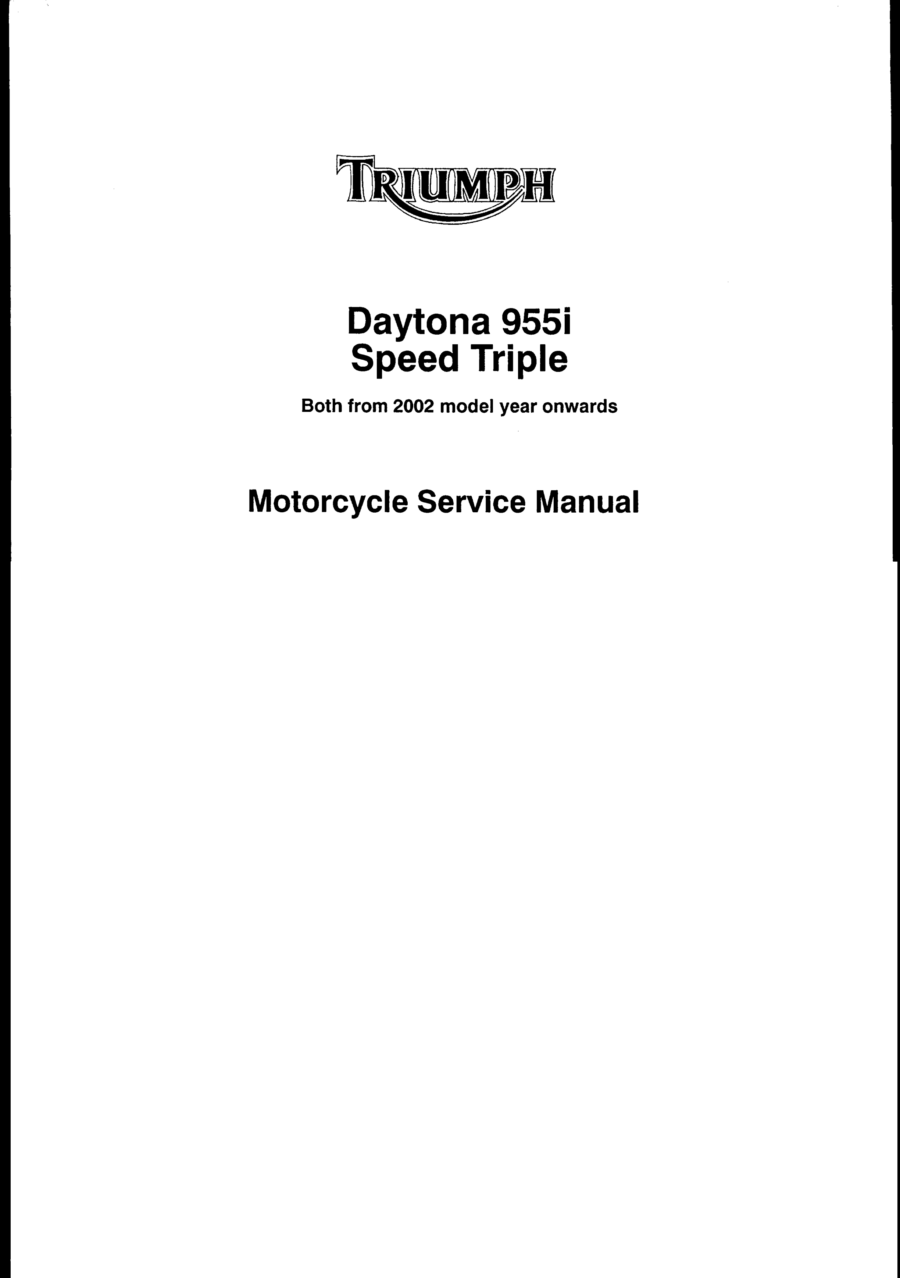 Manual De Serviços - Triumph - Daytona 955i - Speed Triple - 2002