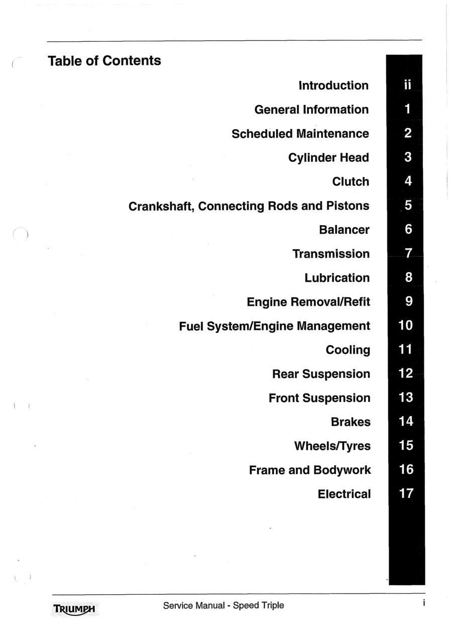 Manual De Serviços - Triumph - Speed Triple 1050 - 2005