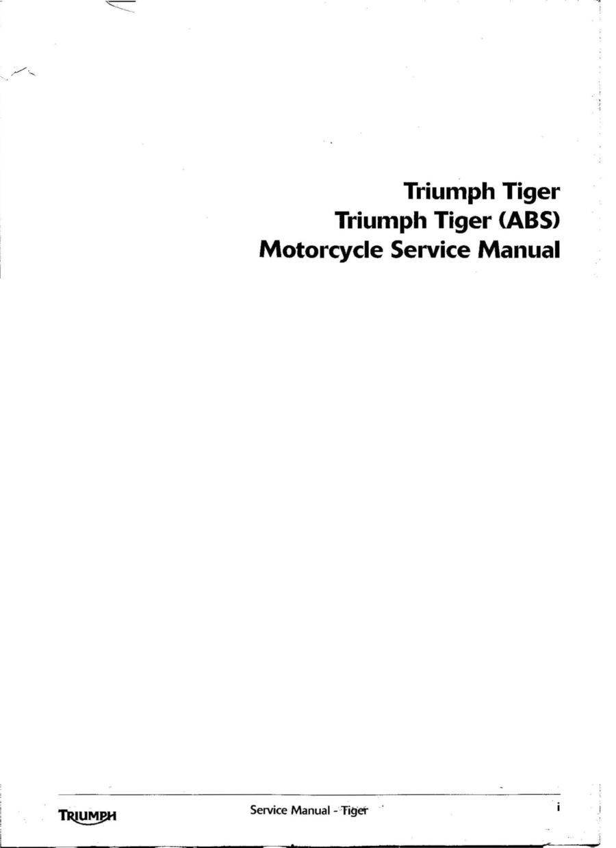 Manual De Serviços - Triumph - Tiger 1050 ABS - 2007