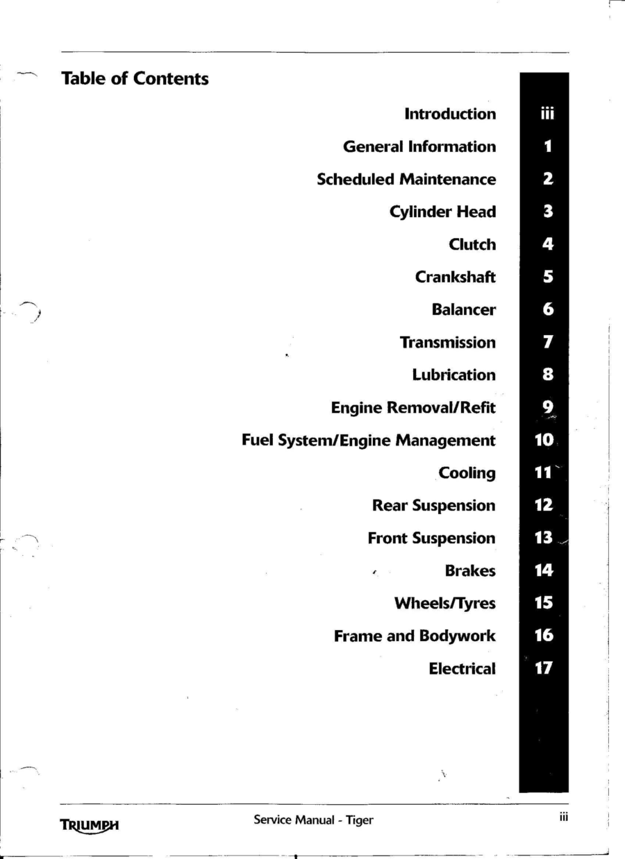 Manual De Serviços - Triumph - Tiger 1050 ABS - 2007