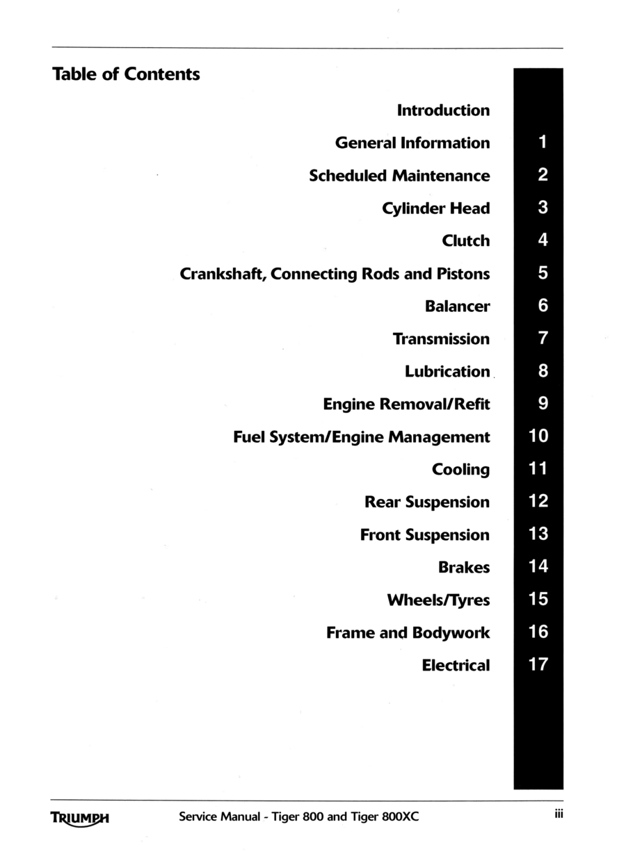 Manual De Serviços - Triumph - Tiger 800 - 800 XC ABS - 2010 - 2014