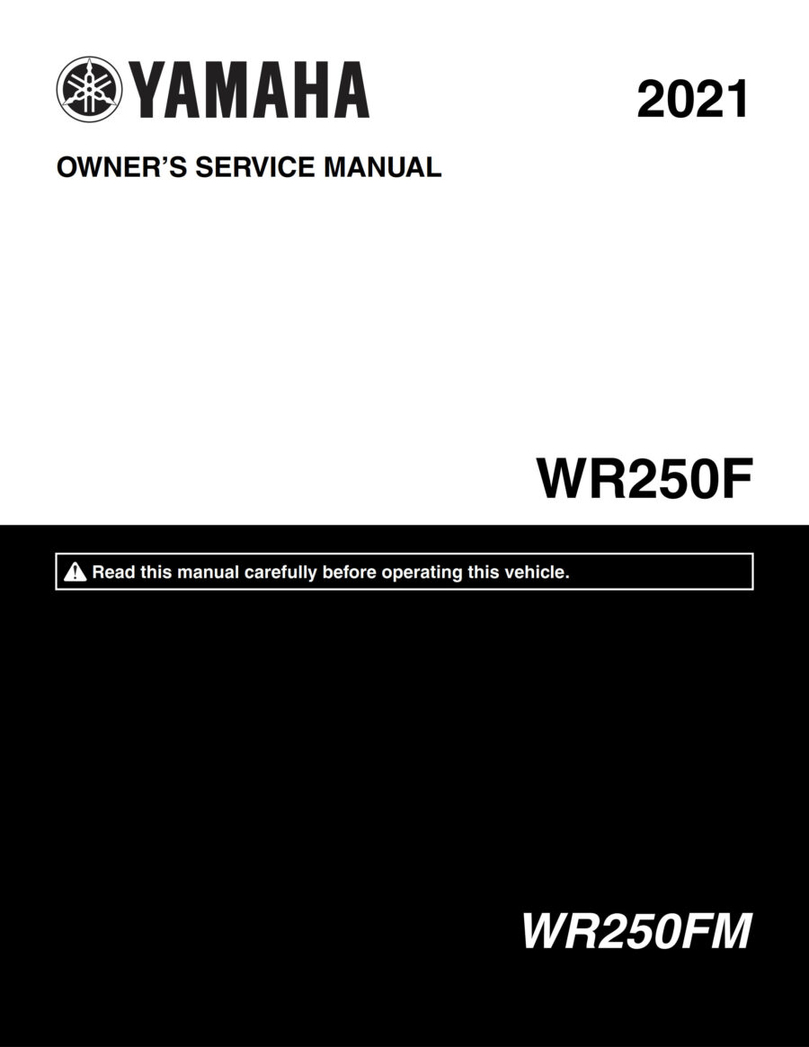 Manual De Serviços - Yamaha - WR 250 F - 2021