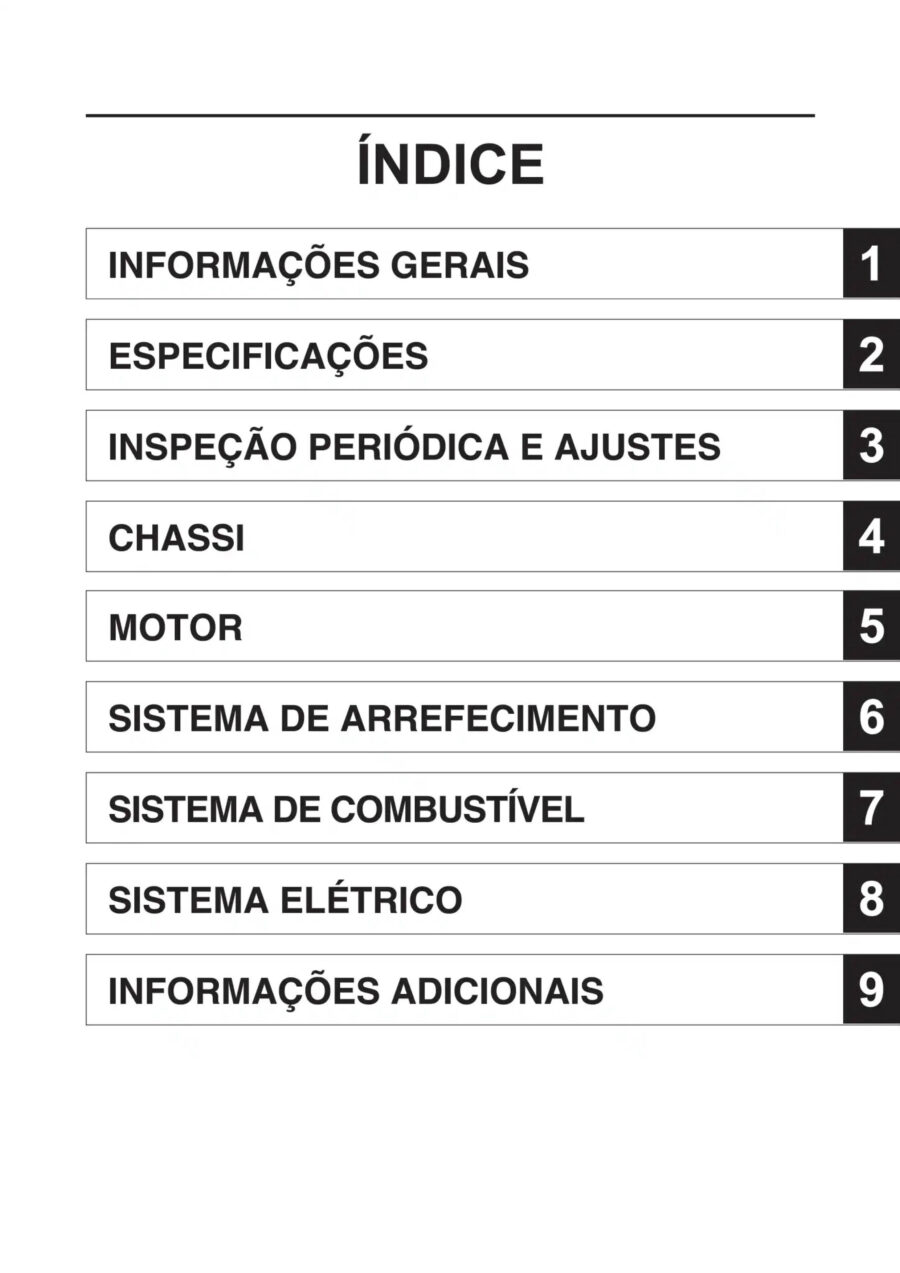 Manual De Serviços - Yamaha - YS 250 FAZER Abs Blueflex - 2022