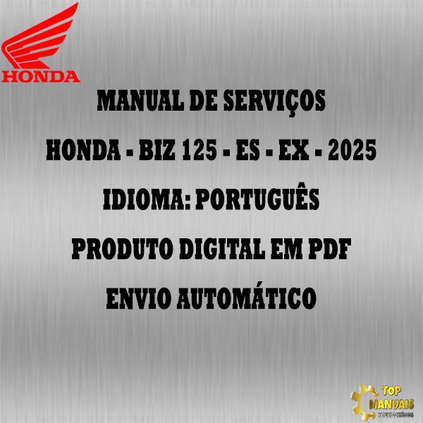 Manual De Serviços - Honda - BIZ 125 - ES - EX - 2025