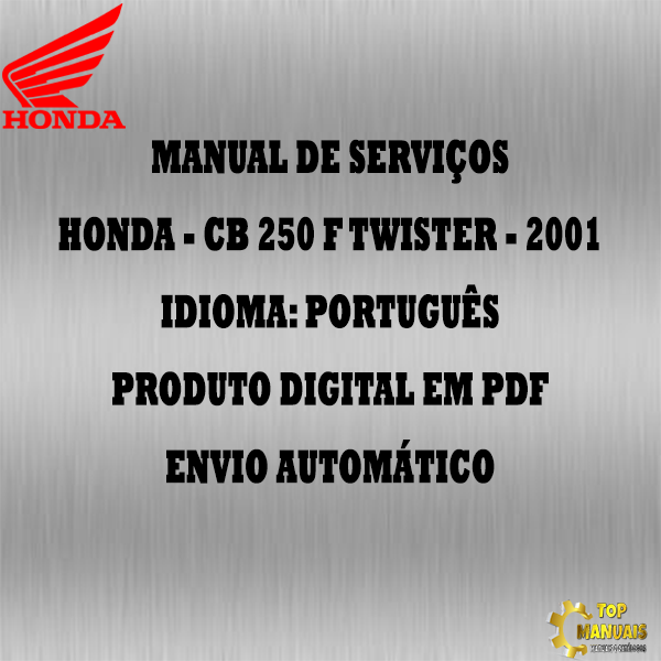 Manual De Serviços - Honda - CB 250 F Twister - 2001