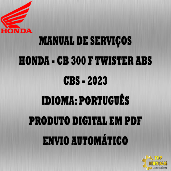 Manual De Serviços - Honda - CB 300 F Twister ABS - CBS - 2023
