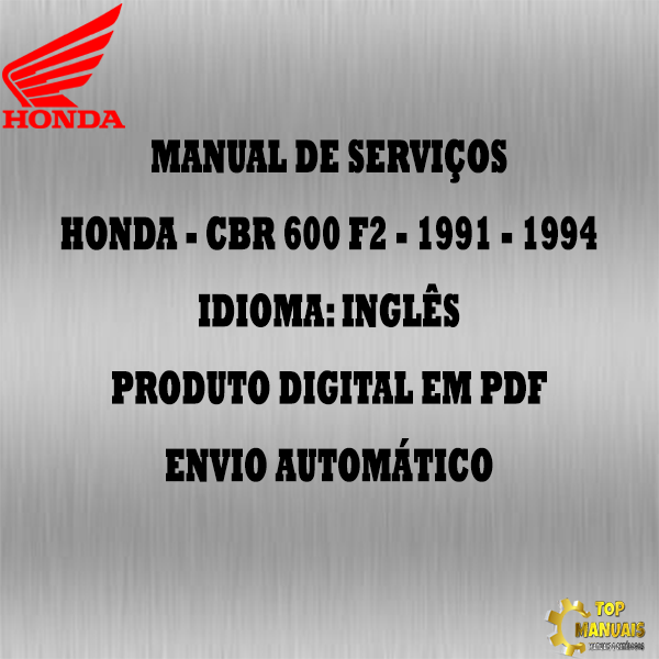 Manual De Serviços - Honda - CBR 600 F2 - 1991 - 1994