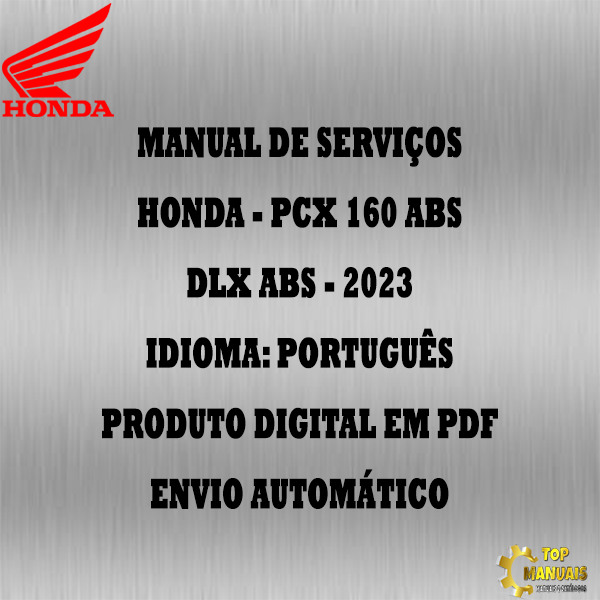 Manual De Serviços - Honda - PCX 160 ABS - DLX ABS - 2023
