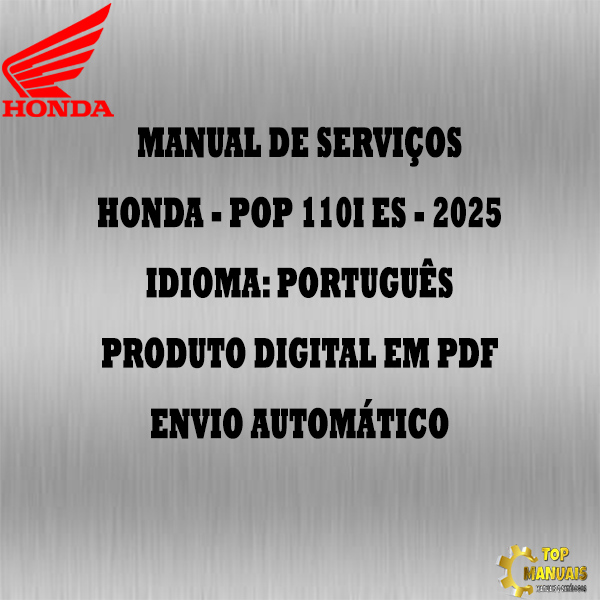 Manual De Serviços - Honda - Pop 110i ES - 2025